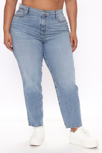 Jeans de Cintura Alta Estilo Mom - Lavado Medio - Image 10