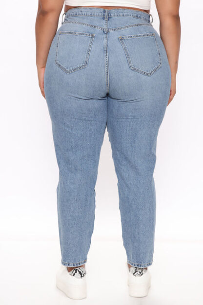Jeans de Cintura Alta Estilo Mom - Lavado Medio - Image 11