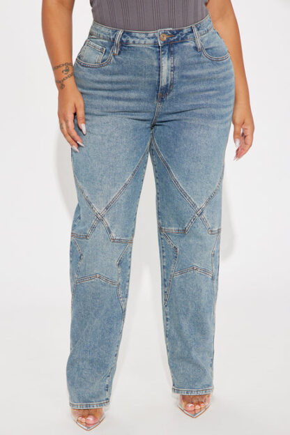 Jeans de pierna recta con detalle de estrellas - Image 5