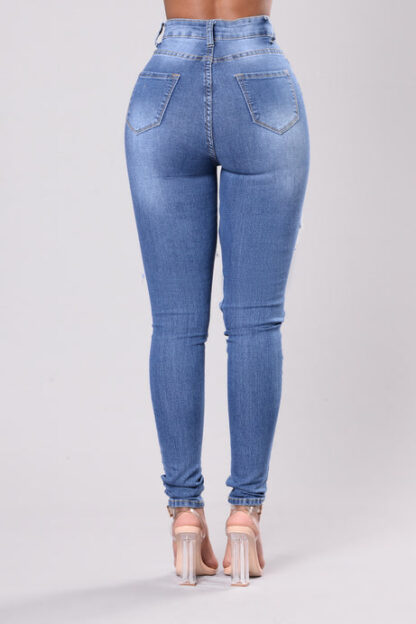 Jeans Ajustados con Detalles Rasgados y Tiro Alto - Image 9