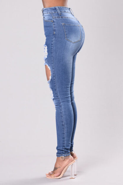 Jeans Ajustados con Detalles Rasgados y Tiro Alto - Image 8